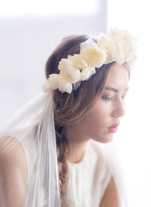 Nature Girl Floral Crown With Silk Veil No. 2436