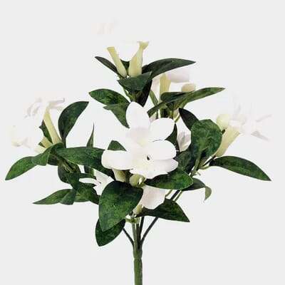 SILK 9" Stephanotis Bush Cream/White