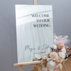 Minimalist Sliver Mirror Acrylic Welcome Sign CS076