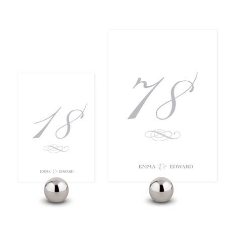 Personalized Wedding Reception Table Number Cards - Classic Script - Pack of 12