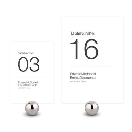 Personalized Wedding Reception Table Number Cards - Monogram Simplicity - Pack of 12