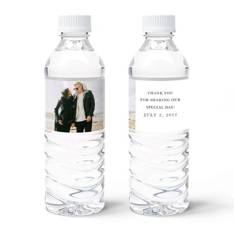 Personalized Photo Printed Water Bottle Labels - Timeless Snapshot