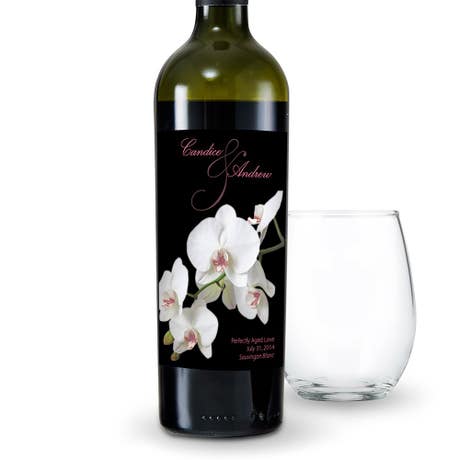 Personalized Wine Bottle Labels - Classic Orchid