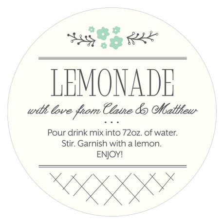 Personalized 2" Round Favor Sticker - From The Heart
