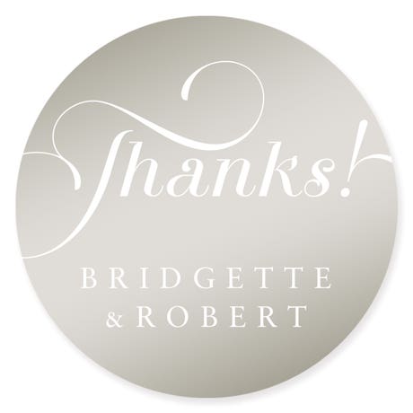 Personalized 2" Round Metallic Favor Sticker - Expressions