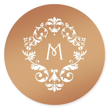 Personalized 2" Round Metallic Favor Sticker - Classic Filigree
