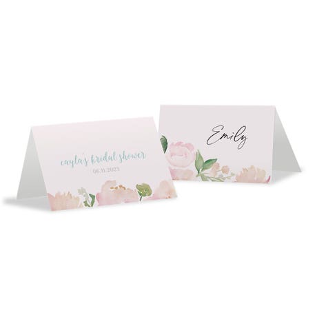 Personalized 2" x 3" Tent Place Card - Garden Party - Pack of 10