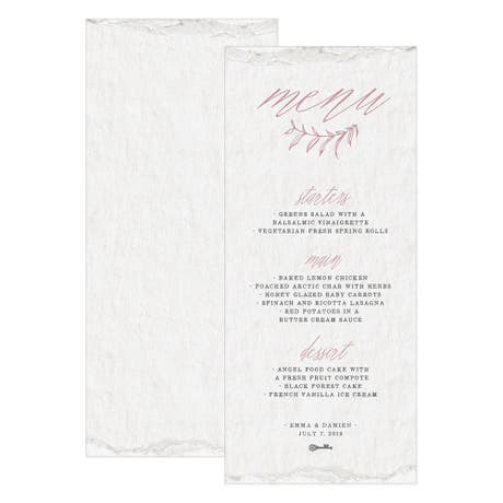 Modern Fairy Tale Menu Card