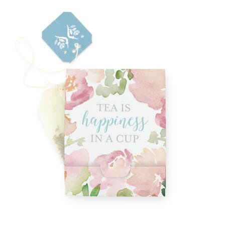 Personalized Tea Bag Wrapper for Favors - Floral Garden Party