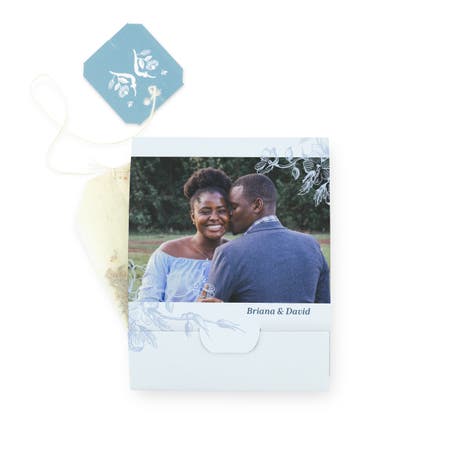 Personalized Photo Tea Bag Wrapper for Favors - Vintage Romance