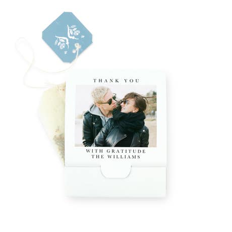 Personalized Photo Tea Bag Wrapper for Favors - Timeless Snapshot