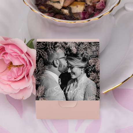 Personalized Photo Tea Bag Wrapper for Favors - Forest Frame