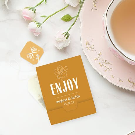 Personalized Tea Bag Wrapper for Favors - Enjoy Desert Bloom