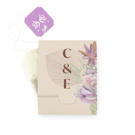 Personalized Tea Bag Wrapper for Favors - Sunkissed Desert Monogram