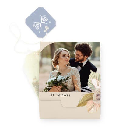 Personalized Photo Tea Bag Wrapper for Favors - Sunkissed Desert
