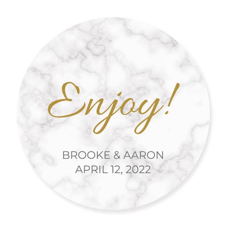 Personalized 3" Round Gift Sticker - Geo Marble
