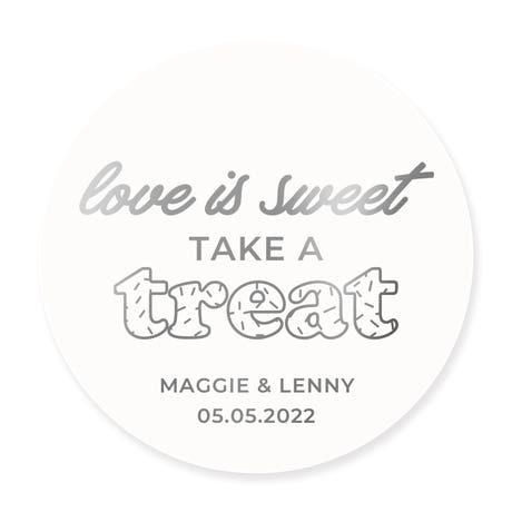 Personalized 3" Round Gift Sticker - Love is Sweet