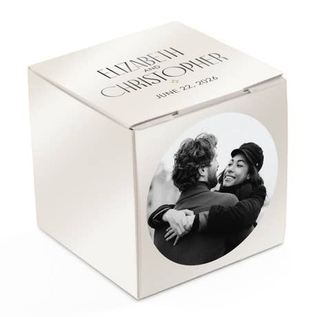 Miniature Custom Photo Printed Square Paper Favor Boxes - Luna Full Moon