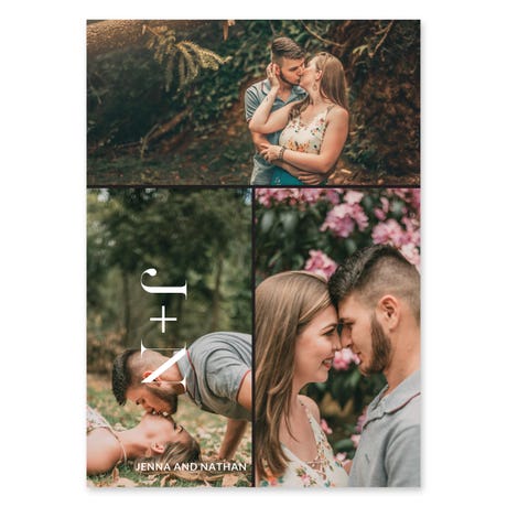 Portrait Custom Printed Multi-Photo Collage Wedding Invitation Cards - Modern Love