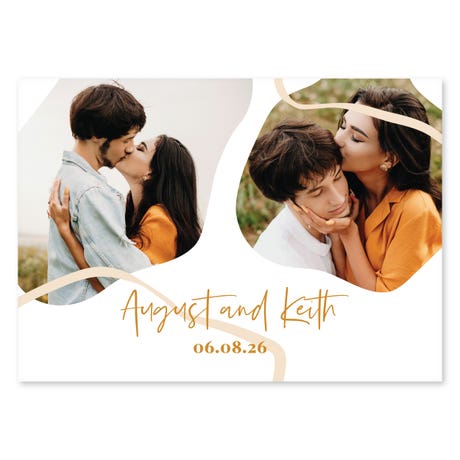 Landscape Custom Printed Multi-Photo Collage Wedding Invitation Cards - Desert Abstract