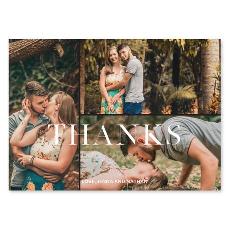 Landscape Custom Printed Multi-Photo Collage Thank You Cards - Modern Love