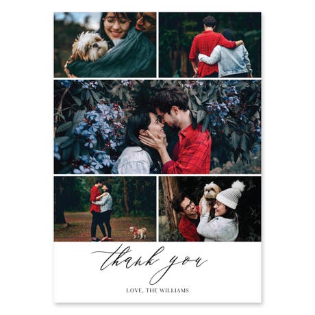 Portrait Custom Printed Multi-Photo Collage Thank You Cards - Scripted Beginnings