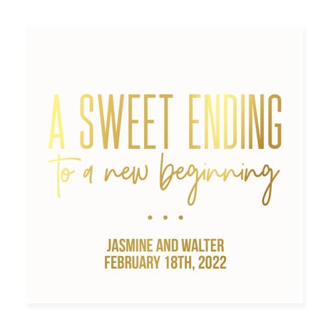 Personalized 3" Square Gift Sticker - A Sweet Ending