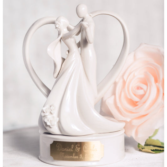 Engraveable Stylized Dancing Wedding Cake Topper