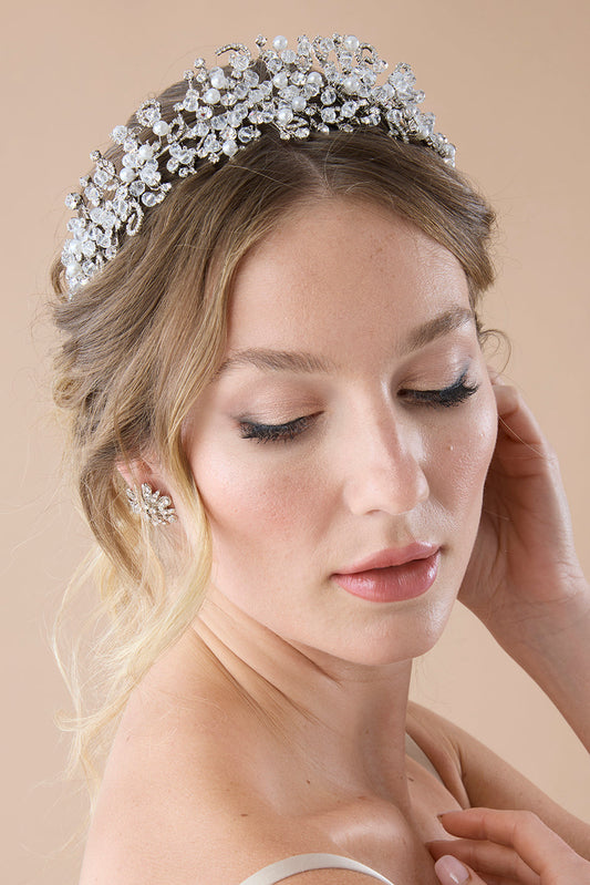 Pearl Wedding Headband, Swarovski & Pearls Headpiece