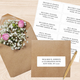 10 Individual Guest Name Address Party Wedding Sticker