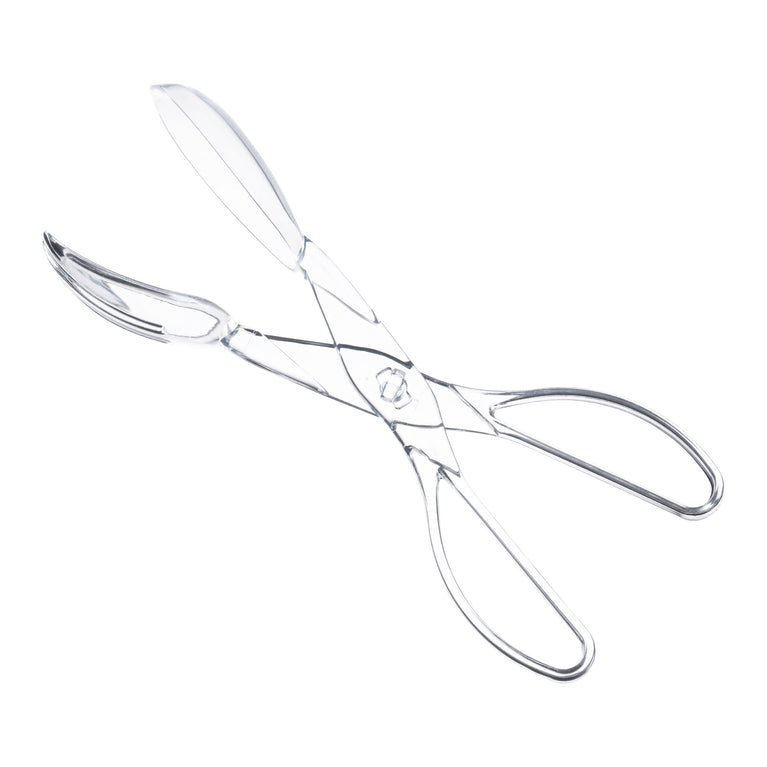 Clear Disposable Plastic Serving Salad Scissor Tongs