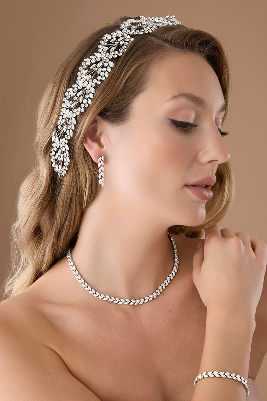 Violet Swarovski Crystal Luxurious Vine Headpiece