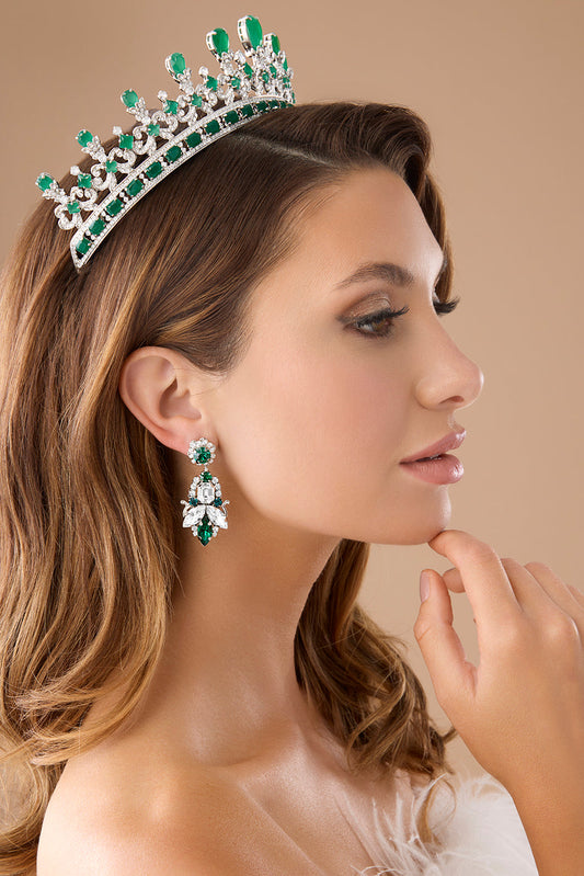 Cemile-Emerald Swarovski Statement Earrings