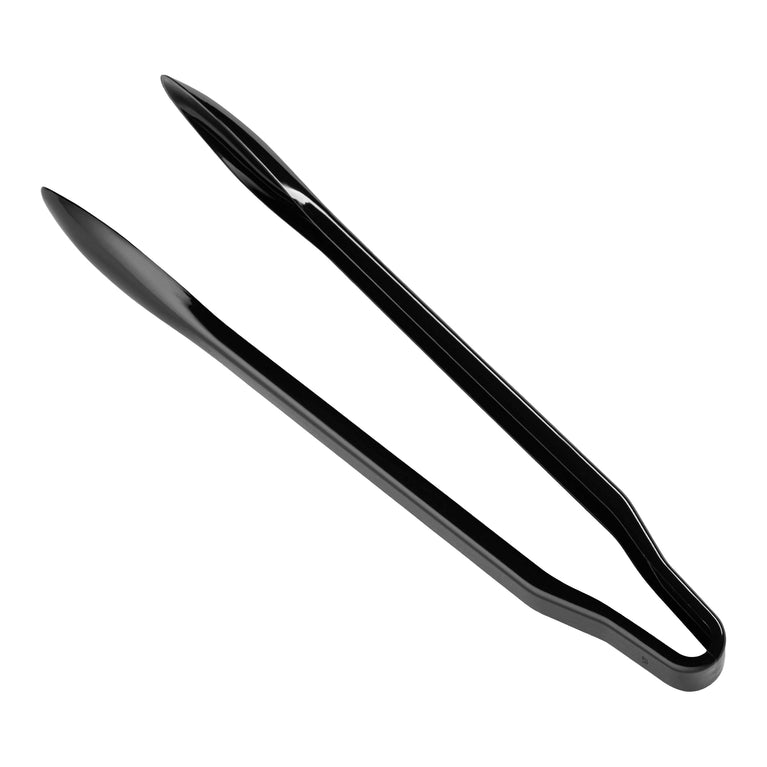 12" Black Disposable Plastic Serving Tongs