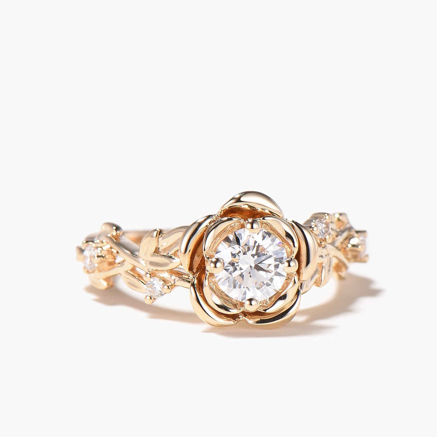 14K Yellow Gold Round Lab Grown Diamond Wedding Ring with IGI Certificate