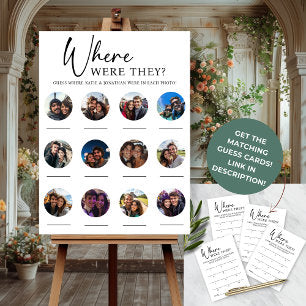 12 Photos Where Were They Engagement Wedding Game Foam Board