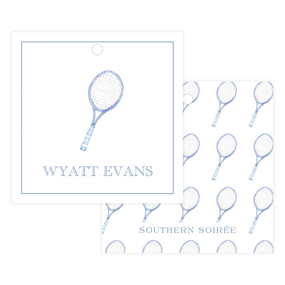 Tennis Racquet Square Gift Tag