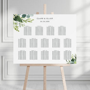 14 Table Eucalyptus Foliage Wedding Seating Chart