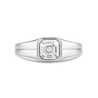 Classic Bevel Edged Men's Engagement Ring