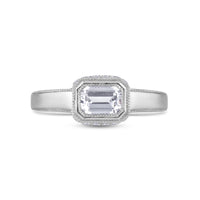 Vintage Bezel Hidden Halo Men's Engagement Ring