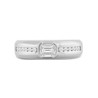 East West Half Bezel Diamond Men's Ring