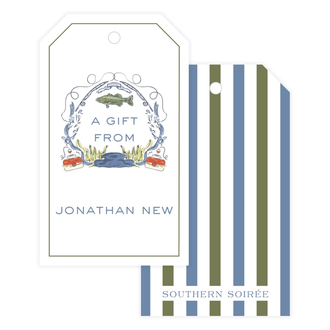Gone Fishing Crest Gift Tag