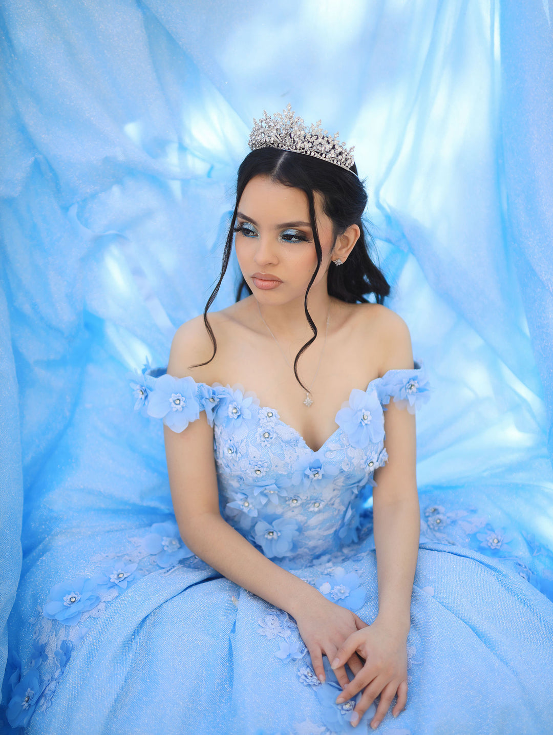 Ellee Real Quinceanera Adorned With Renee Princess Swarovski Wedding Tiara