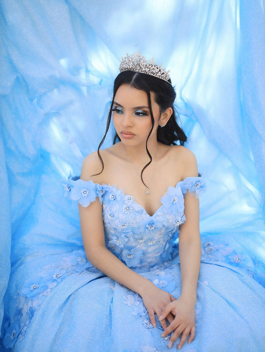 Ellee Real Quinceanera Adorned With Renee Princess Swarovski Wedding Tiara
