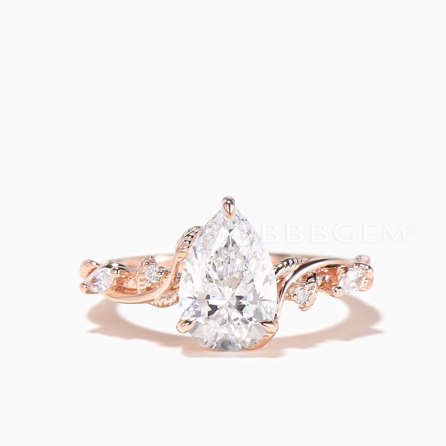 2CT Pear Cut Lab-grown Diamond IGI Certificate Wedding Ring Diamond Bridal Set