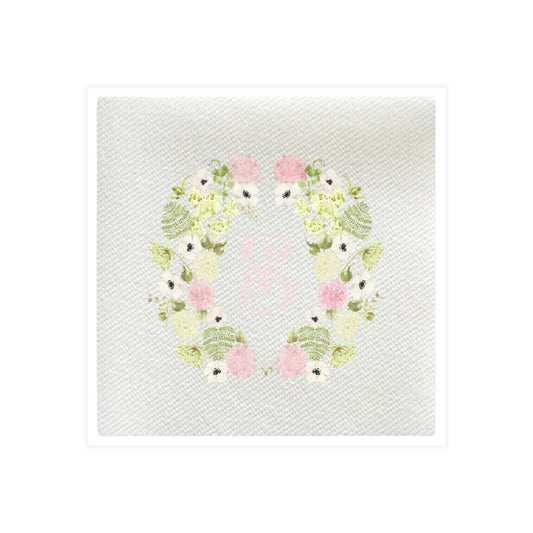 Pink Hydrangea Crest Napkin