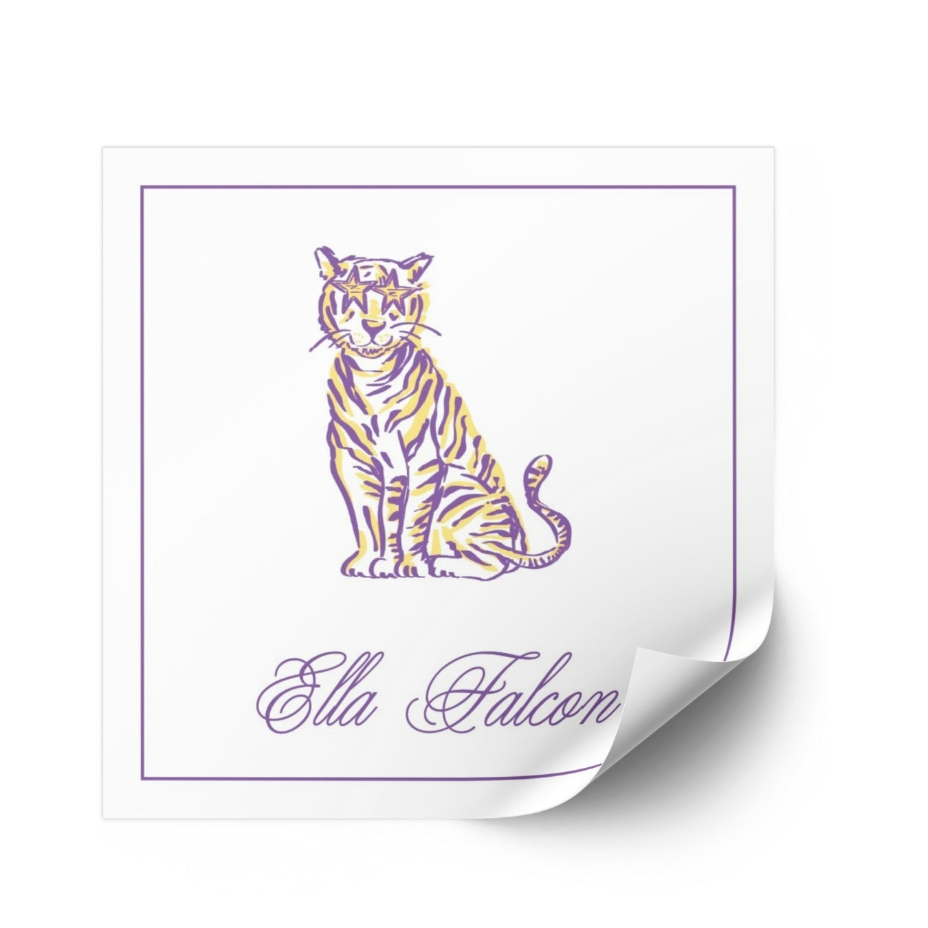 Tiger with Shades Square Sticker