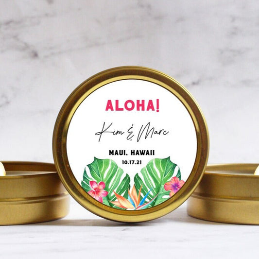 Hawaiian Wedding Candle Favor