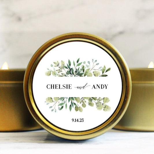 Greenery Candle Favor