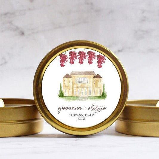 Tuscany Italy Wedding Candle